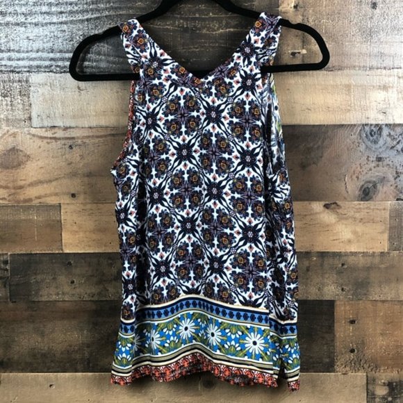 Skies Are Blue Top Sleeveless Floral Print Size Medium - Picture 8 of 8